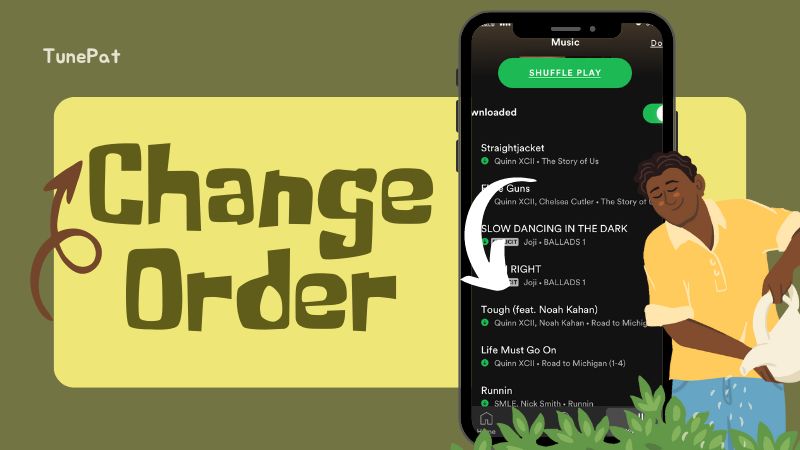 change spotify song order