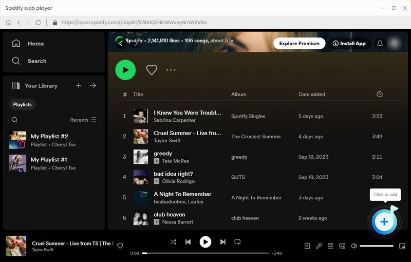 Add Spotify playlist to TunePat