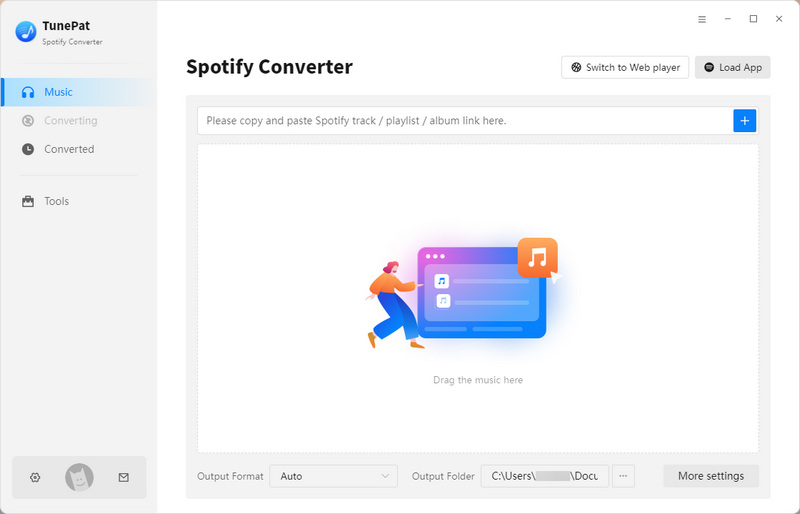 tunepat spotify converter interface