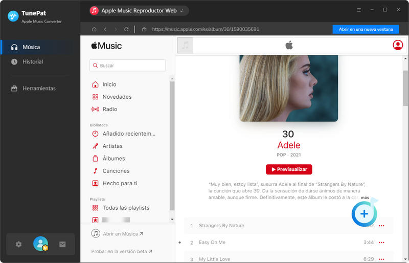 Haz clic en el botón azul