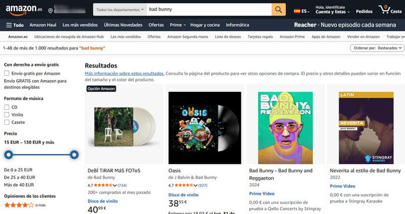 comprar música en amazon store