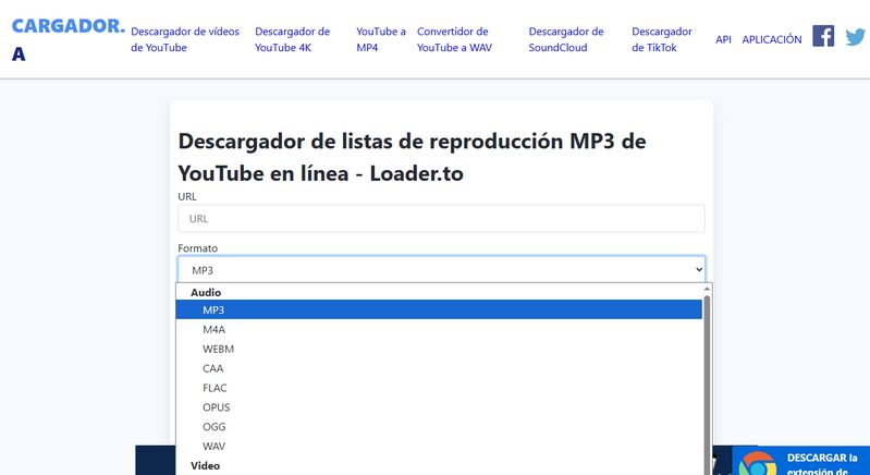 loaderto descargador youtube mp3
