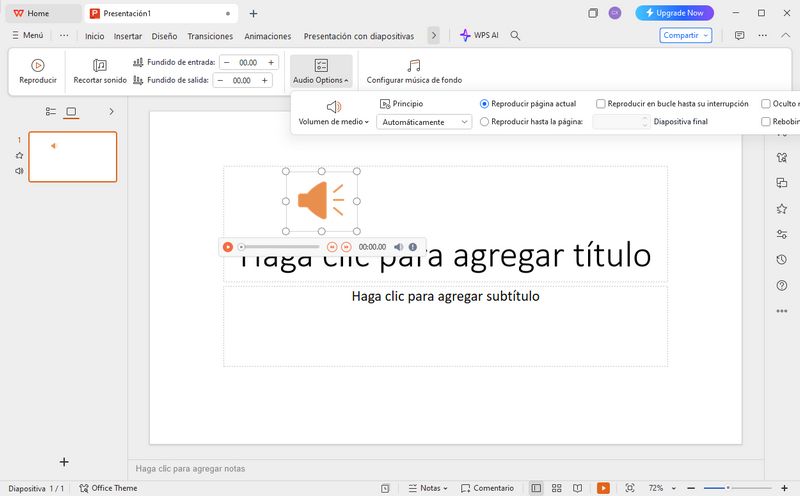 reproducir música de youtube en segundo plano en powerpoint