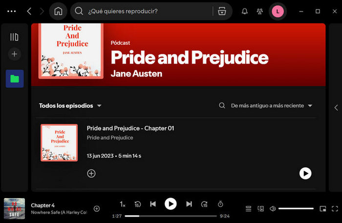 Buscar audiolibros en Spotify