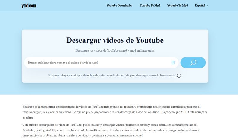 yt1d.com descargar YouTube a MP3