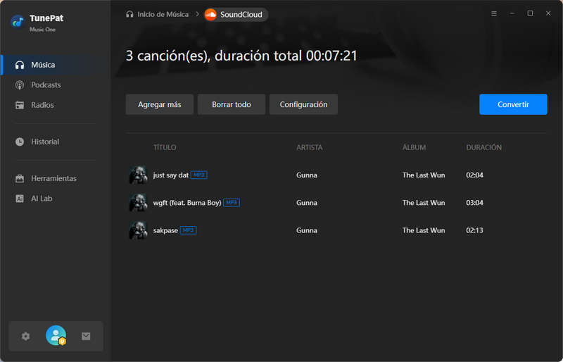 Convertir música de SoundCloud