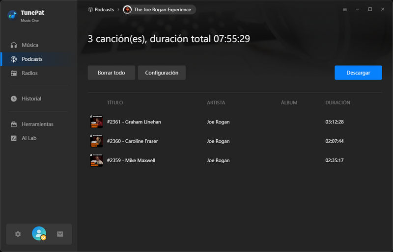 descargando podcast a mp3 o mp4