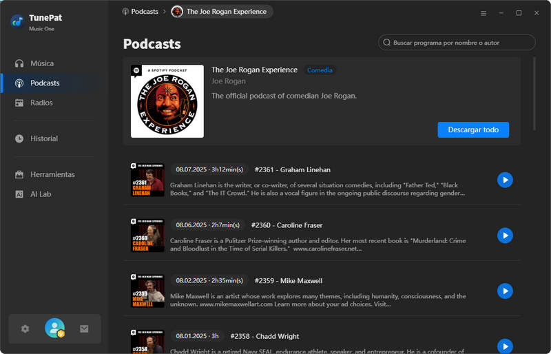seleccionar un episodio específico para descargar