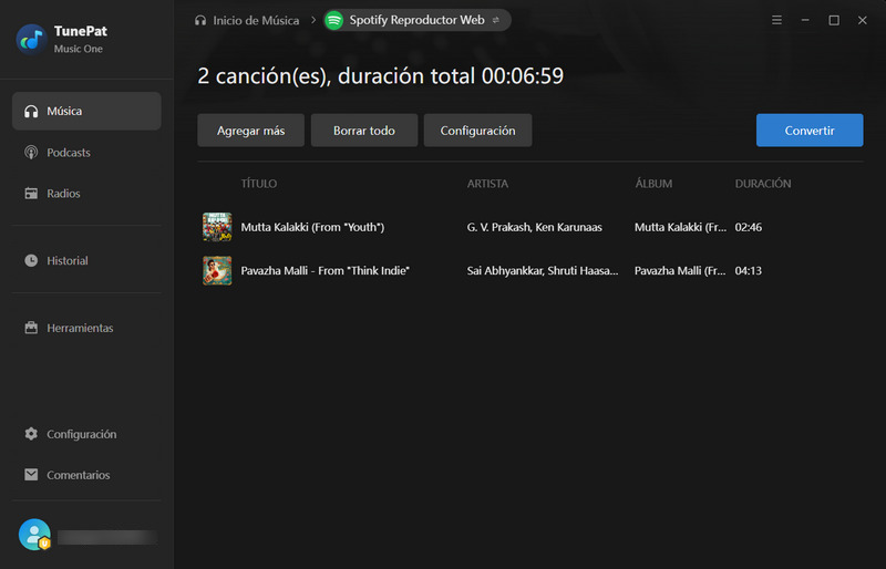 convertir canciones tamiles