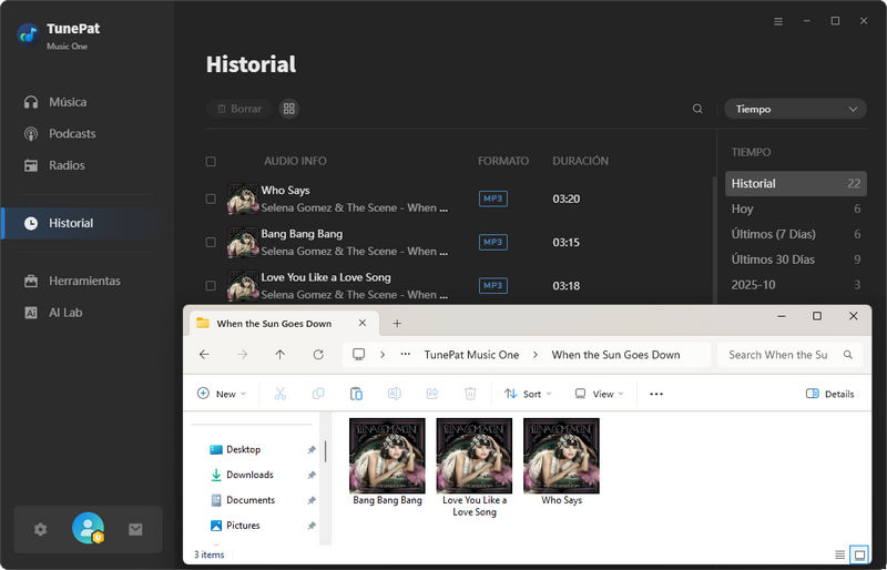 reproducir la música de youtube convertida
