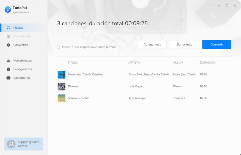 añadir música de Spotify