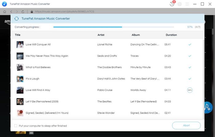 select Amazon Music songs to download