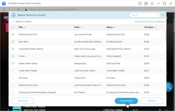 Select Amazon Music to convert to mp3