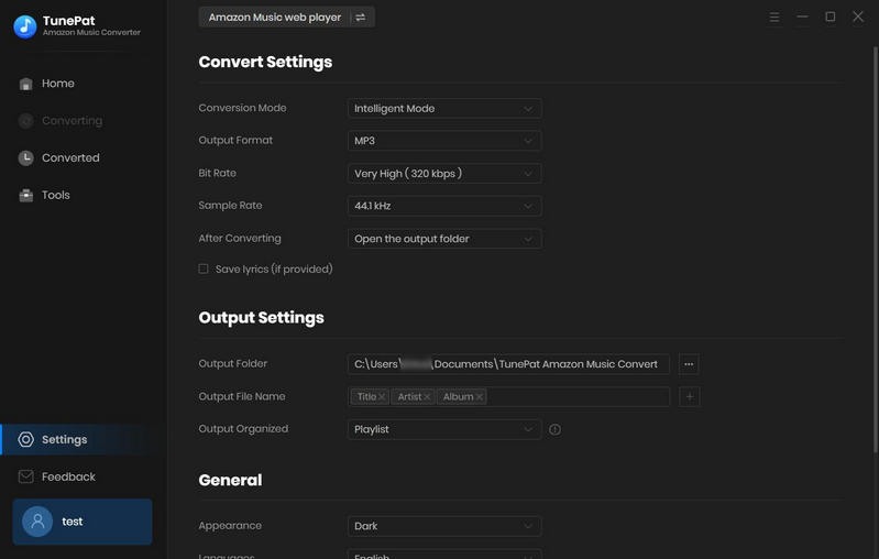 Customize output settings