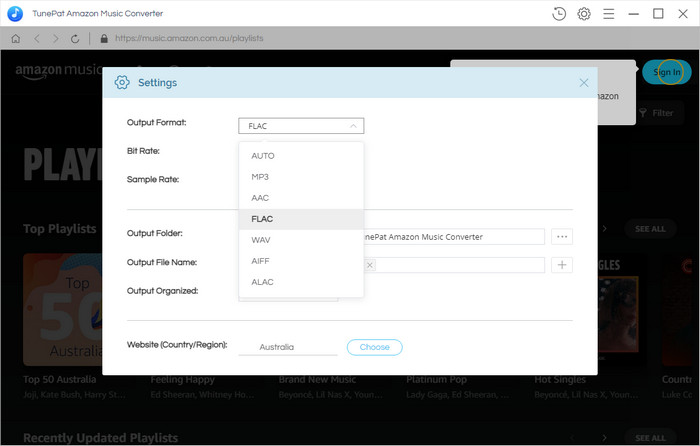 choose the output format as FLAC