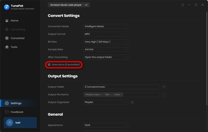 Customize output settings