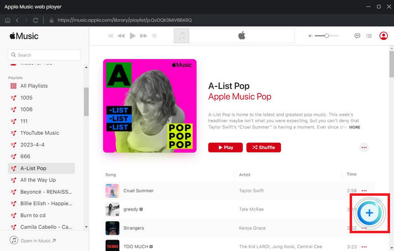 record songs from Apple Music web player