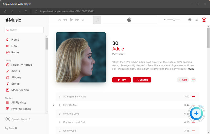 record songs from Apple Music web player