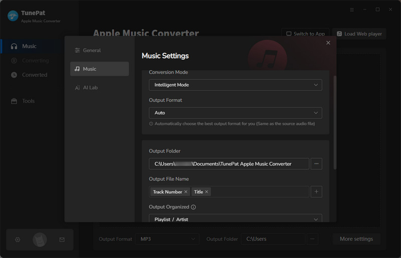 Customize output settings