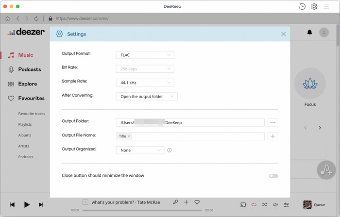 Personalize Output Settings