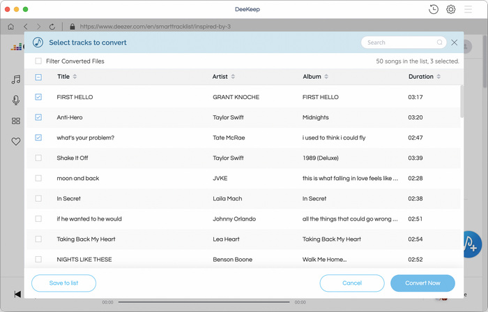 Add songs to Deezer Music Converter