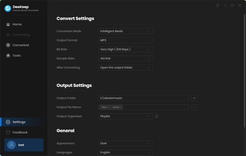 set up the output format
