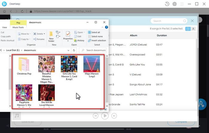 export deezer songs to mp3 player