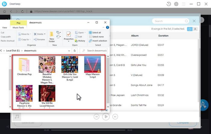 export deezer songs to mp3 player