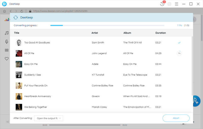 select deezer music to download to wav