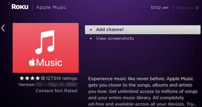 add Apple Music on Roku