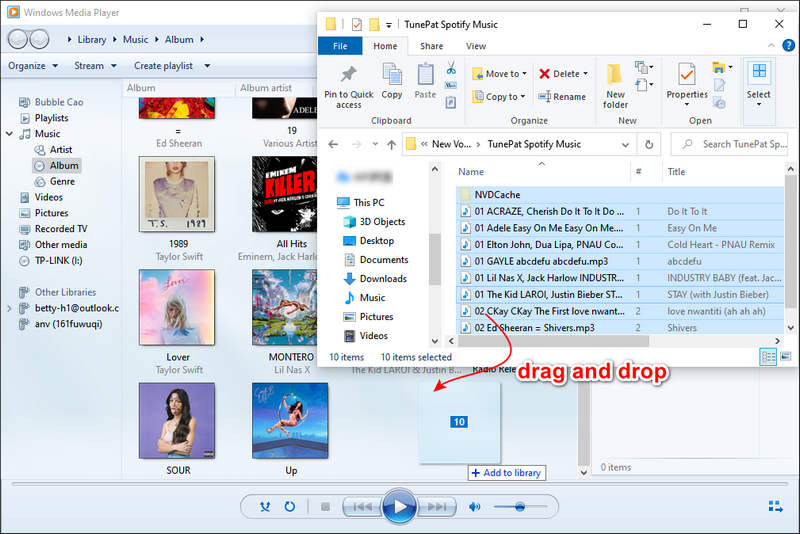 play spotify music via windows media player