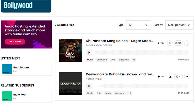 Audio.com download mp3 hindi songs
