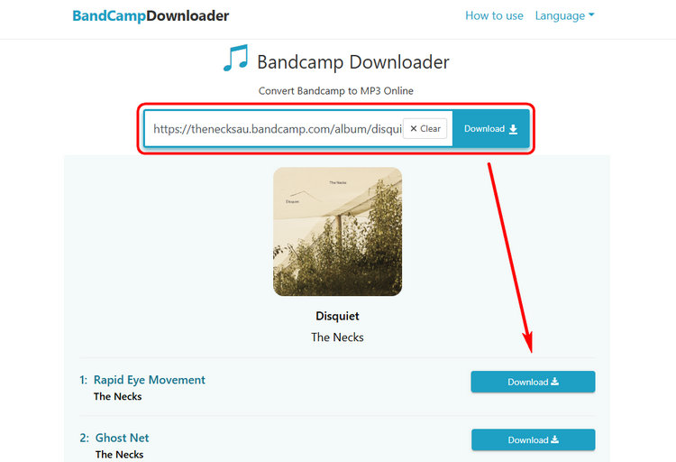 Bandcamp MP3 Online Downloader