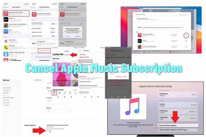 cancel apple music subscription