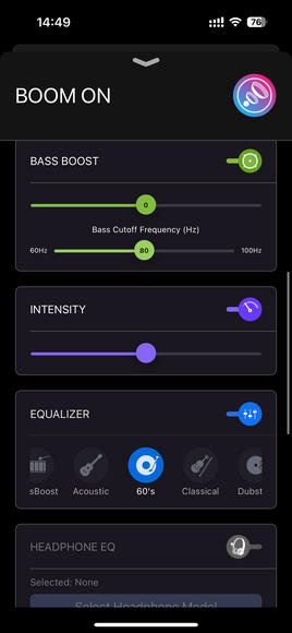 Use Boom EQ on iPhone