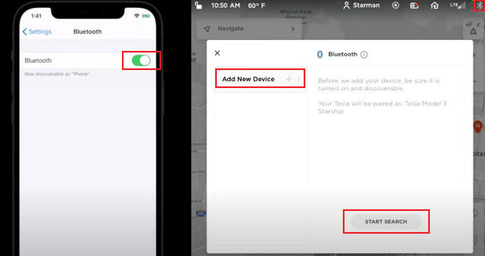 pair Bluetooth to Tesla