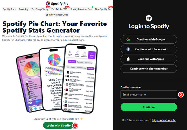 Connect Spotify Pie to your Spotify account