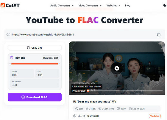 CutYT YouTube to FLAC Converter