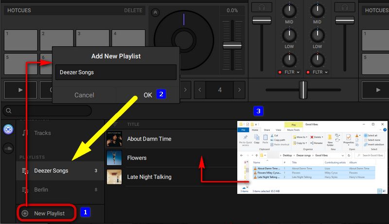 add deezer songs to Traktor DJ as a playlist