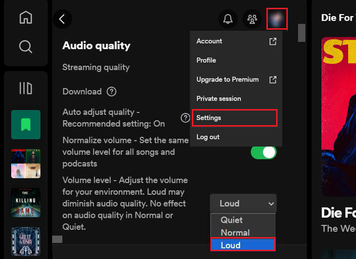 adjust volume level on desktop