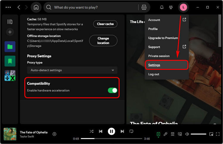 Disable hardware acceleration