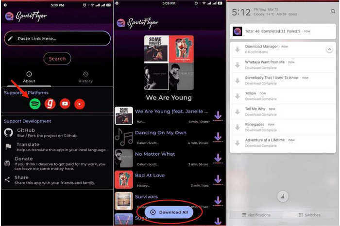 download spotify music to android