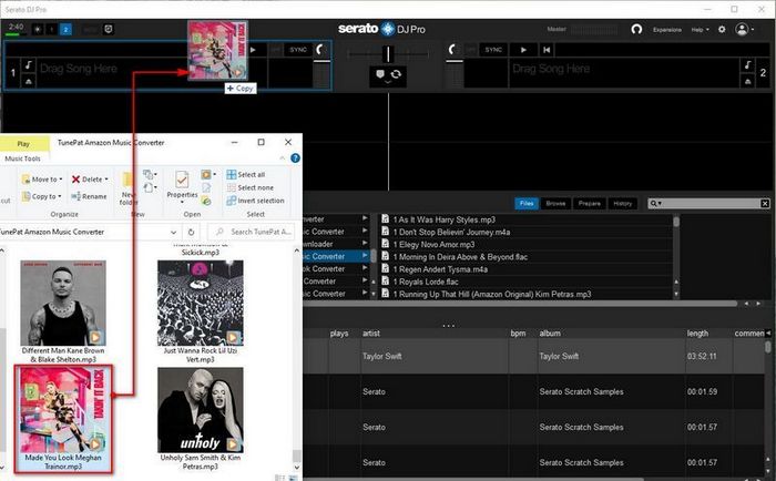 move the downloaded Amazon music to Serato DJ