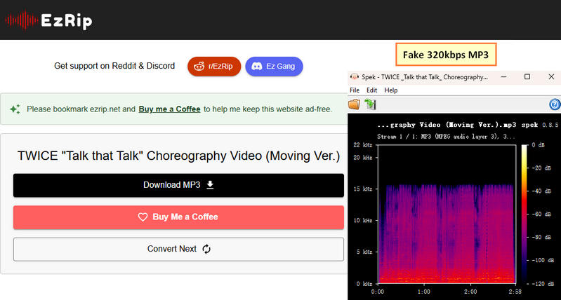 EzMP3 Audio Quality analysis