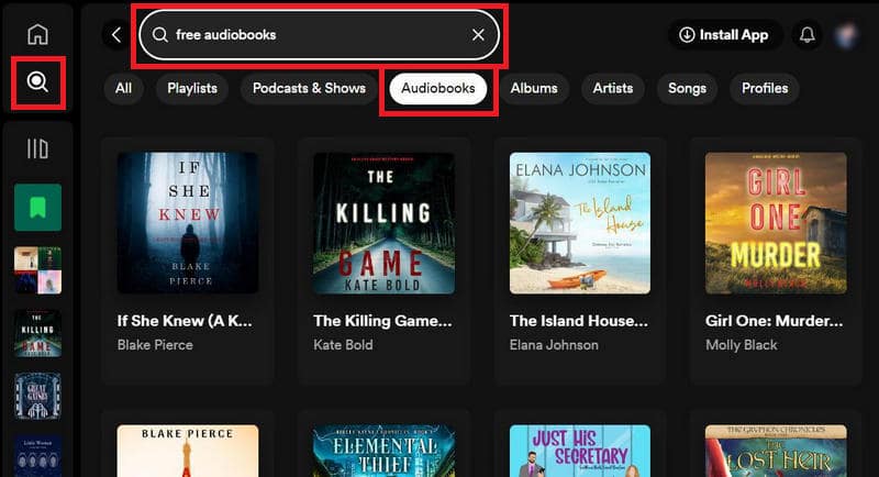 find free audiobooks on spotify