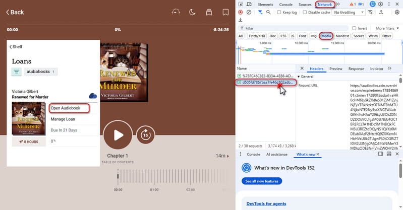 find libby media file url