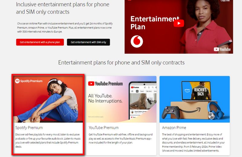 get spotify premium at no cost via vodafone