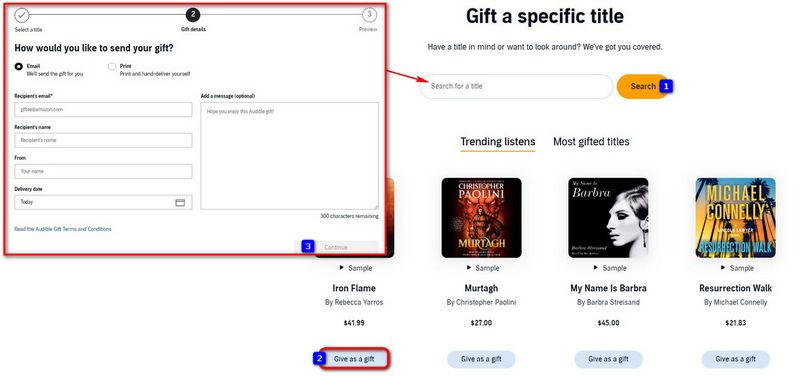 give audible books to others as gifts