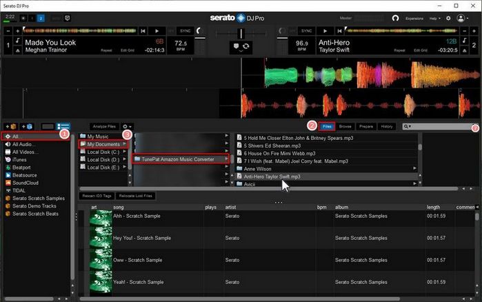 import the converted Amazon music to Serato DJ