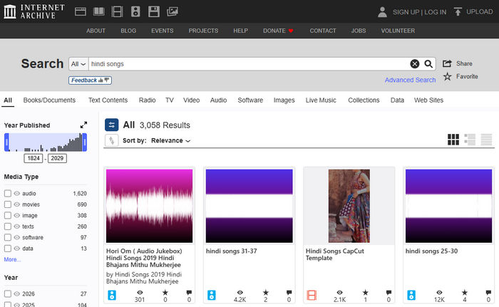 Internet Archive download mp3 hindi songs